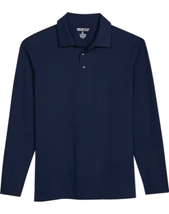Awearness Kenneth Cole Modern Fit Long Sleeve Polo, Navy