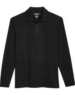 Awearness Kenneth Cole Modern Fit Long Sleeve Polo, Black