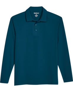 Awearness Kenneth Cole Modern Fit Long Sleeve Polo, Teal
