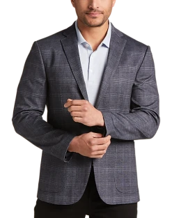 Awearness Kenneth Cole Slim Fit Knit Sport Coat, Navy Plaid