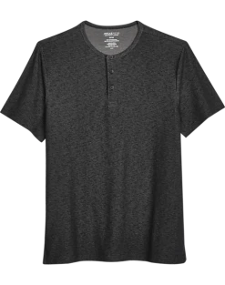 Awearness Kenneth Cole Modern Fit Short Sleeve Henley, Black