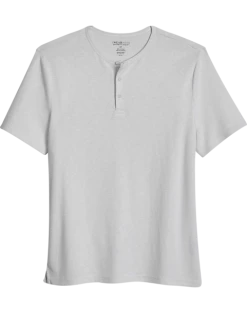Awearness Kenneth Cole Modern Fit Short Sleeve Henley, Light Gray