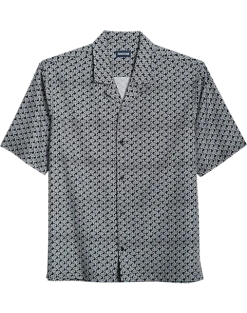 Haggar Modern Fit Short Sleeve Camp Shirt, Black Turtles