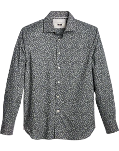 Joseph Abboud Modern Fit Spread Collar Woven Sport Shirt, Olive Foliage