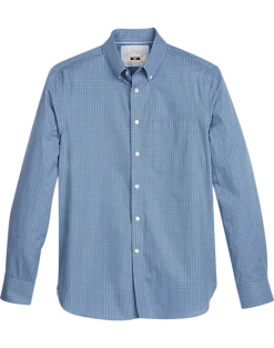 Joseph Abboud Modern Fit Sport Shirt, Blue Melange Check