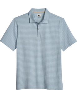 Joseph Abboud Modern Fit Slub Polo, Light Blue Stripe