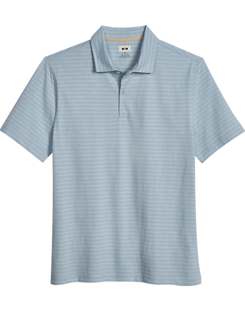 Joseph Abboud Modern Fit Slub Polo, Light Blue Stripe 1 Joseph Abboud Modern Fit Slub Polo, Light Blue Stripe