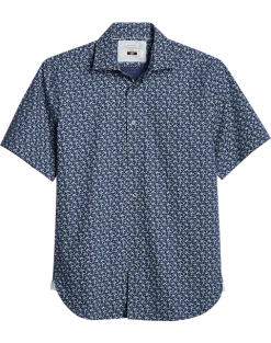 Joseph Abboud Modern Fit Sport Shirt, Navy Mini Floral
