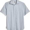 Joseph Abboud Modern Fit Short Sleeve Sport Shirt, Teal Micro Paisley