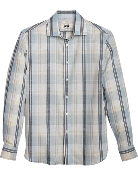 Joseph Abboud Modern Fit Sport Shirt Light Blue Madras Plaid 1 Joseph Abboud Modern Fit Sport Shirt Light Blue Madras Plaid