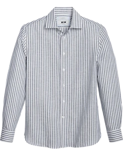 Joseph Abboud Modern Fit Sport Shirt, Navy Stripe