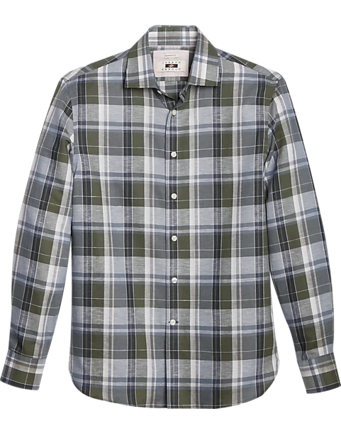 Joseph Abboud Modern Fit Sport Shirt Olive Madras Plaid 1 Joseph Abboud Modern Fit Sport Shirt Olive Madras Plaid