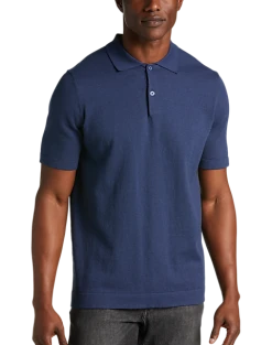 Joseph Abboud Modern Fit Sweater Polo, Heathered Navy