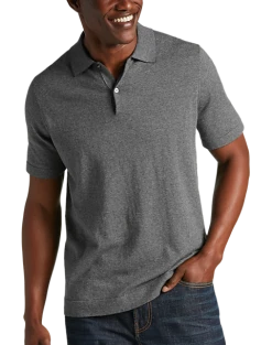 Joseph Abboud Modern Fit Sweater Polo, Heathered Gray