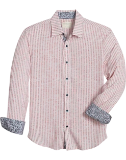 Con.Struct Slim Fit Spread Collar Sport Shirt, Pink Seersucker