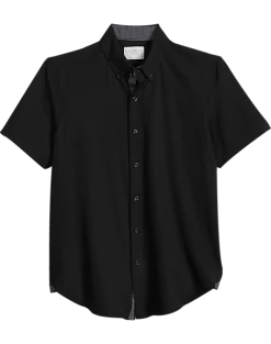 Con.Struct Slim Fit Short Sleeve Sport Shirt, Black