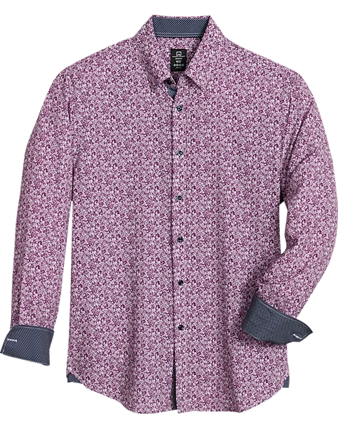 Michael Strahan Modern Fit Sport Shirt Lavender Floral 1 Michael Strahan Modern Fit Sport Shirt Lavender Floral