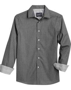 Egara Slim Fit Sport Shirt, Black Cat Eye Print
