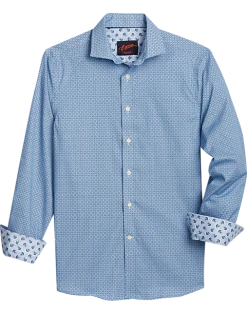 Egara Slim Fit Sport Shirt, Navy Blue Medallion