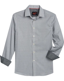 Egara Slim Fit Sport Shirt, Black Mini Geo