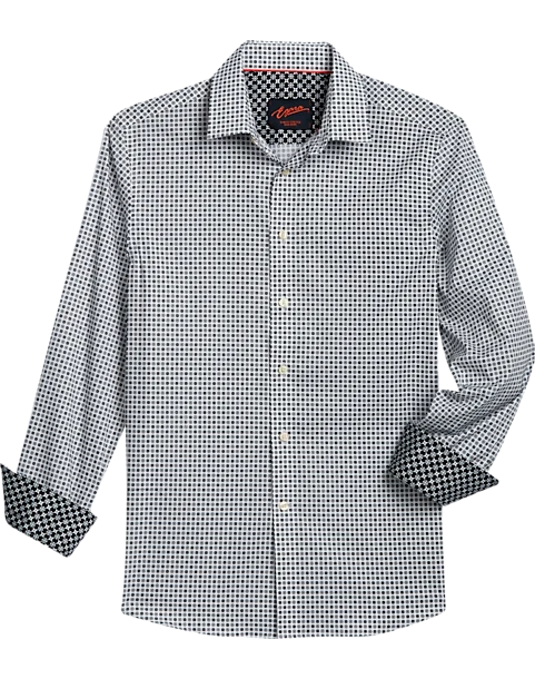Egara Slim Fit Sport Shirt, Black Mini Geo 1 Egara Slim Fit Sport Shirt, Black Mini Geo