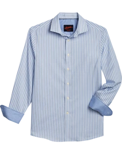 Egara Slim Fit Sport Shirt, Medium Blue Stripe