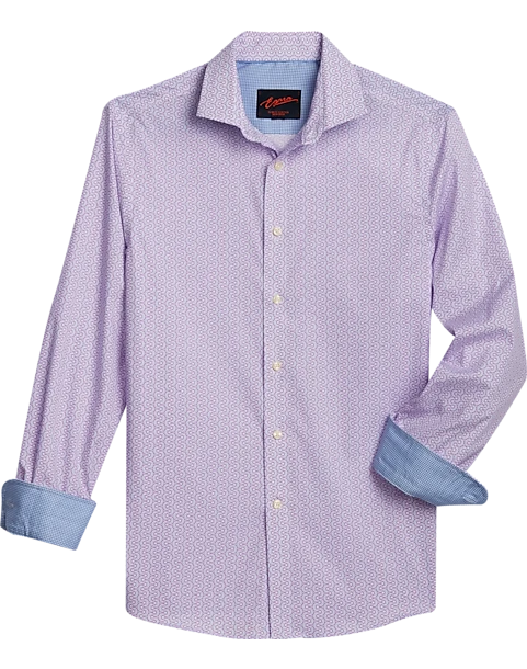 Egara Slim Fit Sport Shirt, Berry Geo 1 Egara Slim Fit Sport Shirt, Berry Geo