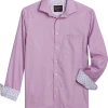 Egara Slim Fit Sport Shirt, Berry Dice Dobby