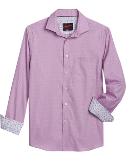 Egara Slim Fit Sport Shirt, Berry Dice Dobby
