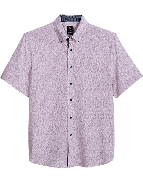 Michael Strahan Modern Fit Four-Way Stretch Short Sleeve Sport Shirt, Pink Liberty Floral 1 Michael Strahan Modern Fit Four-Way Stretch Short Sleeve Sport Shirt, Pink Liberty Floral