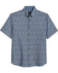 Michael Strahan Modern Fit 4-Way Stretch Short Sleeve Sport Shirt, Blue Liberty Floral