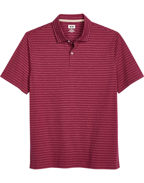 Joseph Abboud Modern Fit Polo, Red Tonal Stripe 1 Joseph Abboud Modern Fit Polo, Red Tonal Stripe