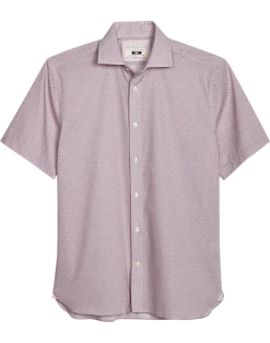 Joseph Abboud Modern Fit Sport Shirt, Burgundy Medallion