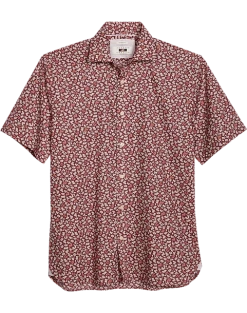 Joseph Abboud Modern Fit Sport Shirt, Burgundy Foliage