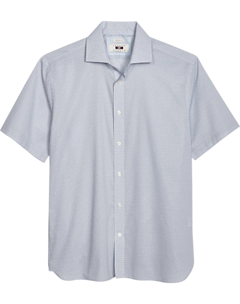 Joseph Abboud Modern Fit Short Sleeve Sport Shirt, Slate Medallion 1 Joseph Abboud Modern Fit Short Sleeve Sport Shirt, Slate Medallion