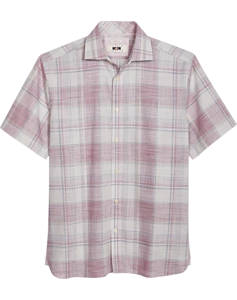Joseph Abboud Modern Fit Sport Shirt, Burgundy Plaid 1 Joseph Abboud Modern Fit Sport Shirt, Burgundy Plaid