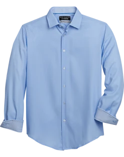 Report Collection Slim Fit Four-Way Stretch Sport Shirt, Medium Blue Chevron