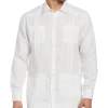 Cubavera Modern Fit Linen Guayabera Shirt, White