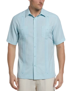 Cubavera Modern Fit EcoSelect Textured Guayabera Shirt, Blue