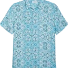 Cubavera Modern Fit Short Sleeve Sport Shirt, Light Blue Cuban Tile