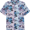 Cubavera Modern Fit Short Sleeve Sport Shirt, Blue & Pink Tropical Floral