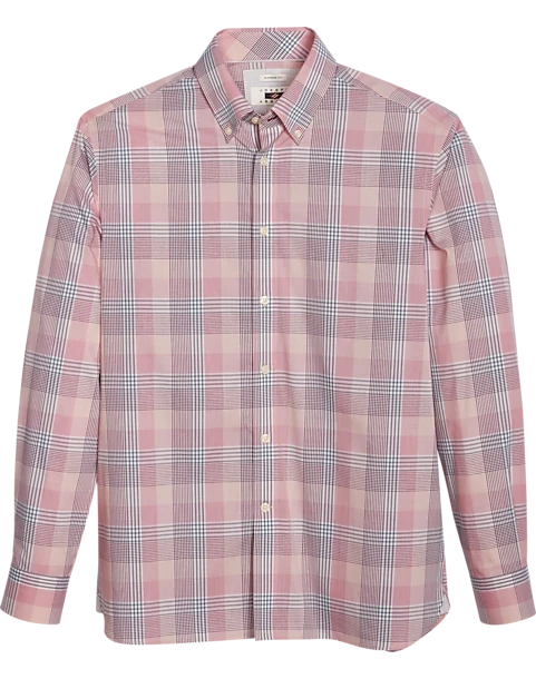 Joseph Abboud Modern Fit Sport Shirt, Burgundy Plaid 1 Joseph Abboud Modern Fit Sport Shirt, Burgundy Plaid