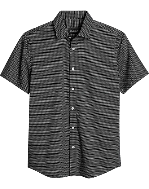 Awearness Kenneth Cole Slim Fit Short Sleeve Sport Shirt, Black Micro Dot 1 Awearness Kenneth Cole Slim Fit Short Sleeve Sport Shirt, Black Micro Dot