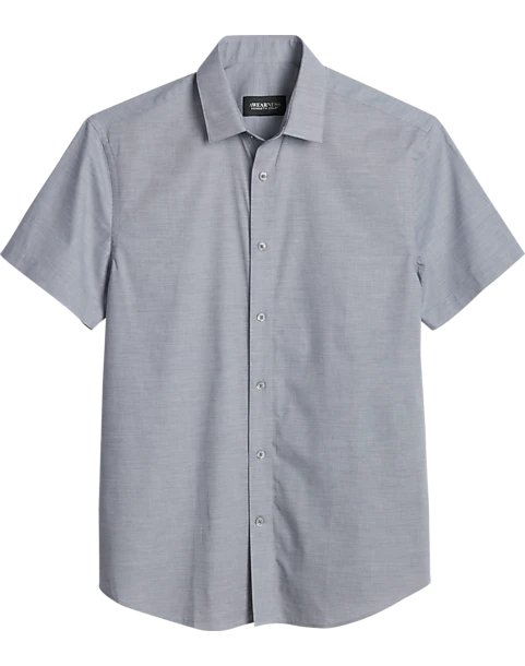 Awearness Kenneth Cole Slim Fit Short Sleeve Slub Sport Shirt, Light Gray 1 Awearness Kenneth Cole Slim Fit Short Sleeve Slub Sport Shirt, Light Gray