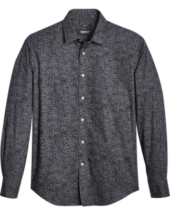 Awearness Kenneth Cole Slim Fit Sport Shirt, Black Stealth