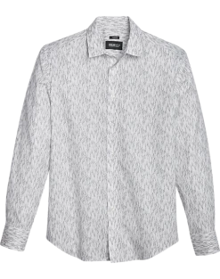Awearness Kenneth Cole Slim Fit Sport Shirt, Black & White Matrix