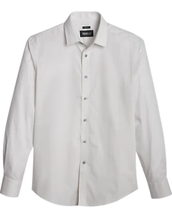 Awearness Kenneth Cole Slim Fit Sport Shirt, Silver Gridlock