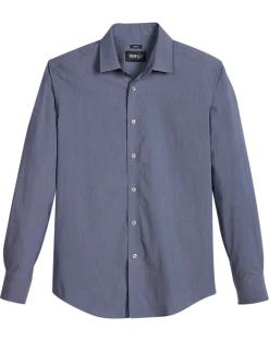 Awearness Kenneth Cole Slim Fit Spread Collar Sport Shirt, Charcoal