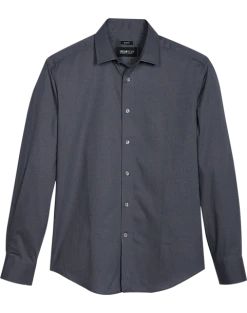 Awearness Kenneth Cole Slim Fit Spread Collar Sport Shirt, Charcoal Dot