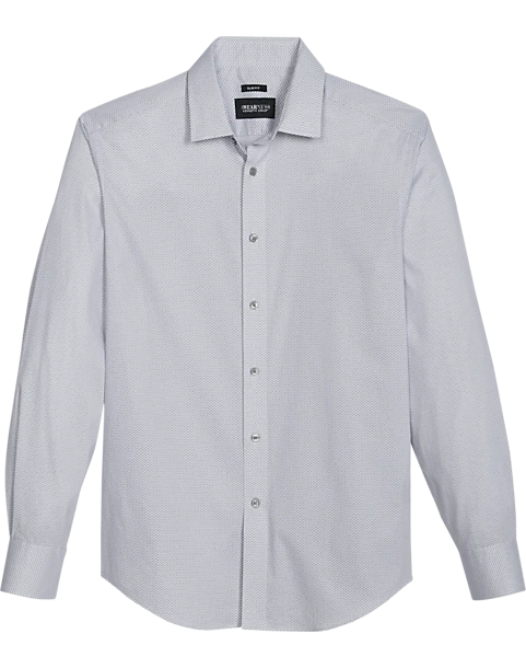 Awearness Kenneth Cole Slim Fit Spread Collar Sport Shirt, Light Blue Dot 1 Awearness Kenneth Cole Slim Fit Spread Collar Sport Shirt, Light Blue Dot